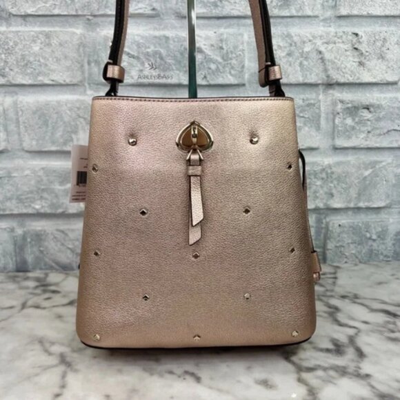 Kate Spade - Marti Small Studded Bucket - Shoulder Bag & Crossbody in Golden Pea - Picture 4 of 13